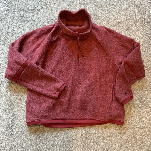 Nike Women’s Burgundy Turtle Neck Fleece - Picture 1 of 5